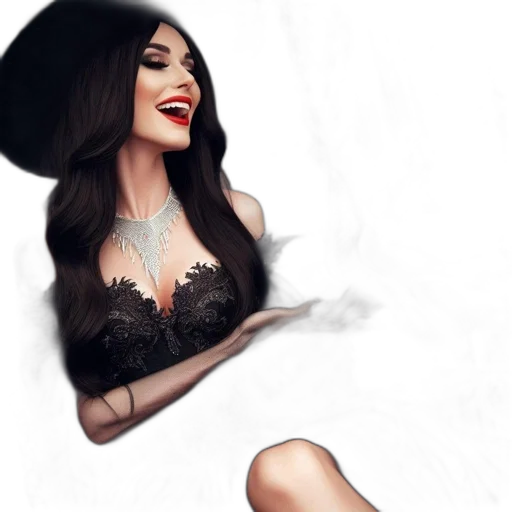 dress, hat, photorealistic, fantasy art transparent PNG cut-out