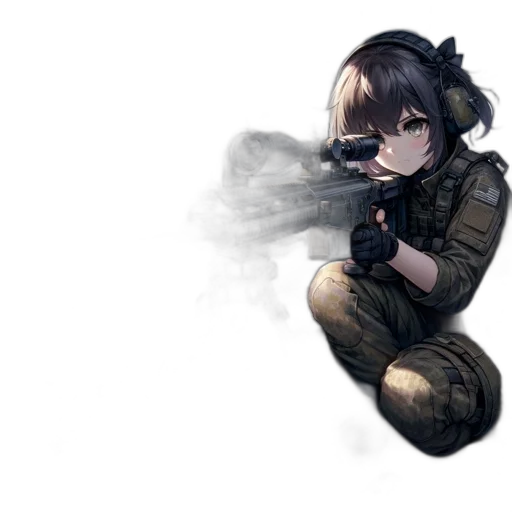 weapon, staff, face, jacket transparent PNG cut-out