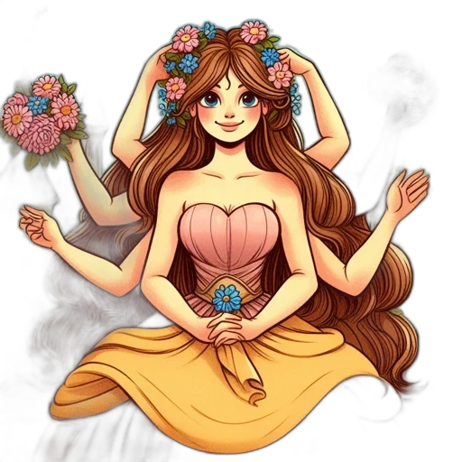 dress, crown, flower, jewelry transparent PNG cut-out