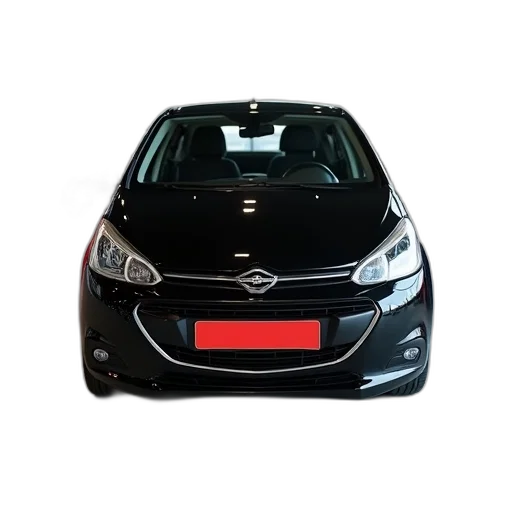 car, black, compact, parked transparent PNG cut-out