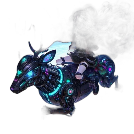 dragon, robot, mask, weapon transparent PNG cut-out