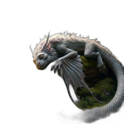 dragon, creature, animal, staff transparent PNG cut-out