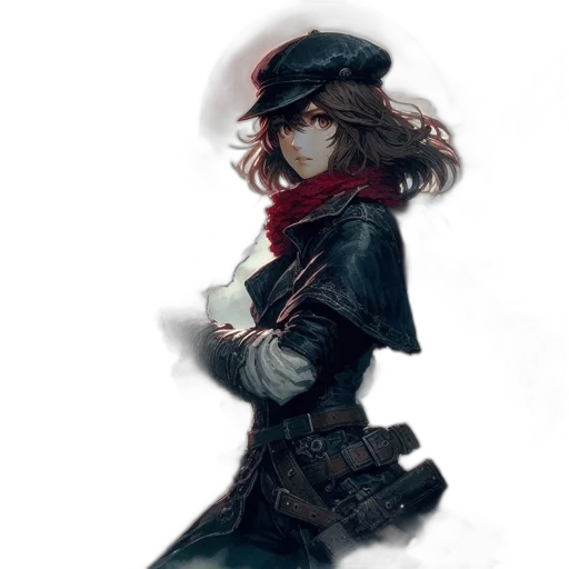 hat, staff, jacket, mask transparent PNG cut-out