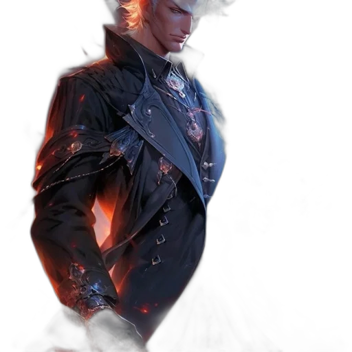 jacket, staff, dragon, sword transparent PNG cut-out