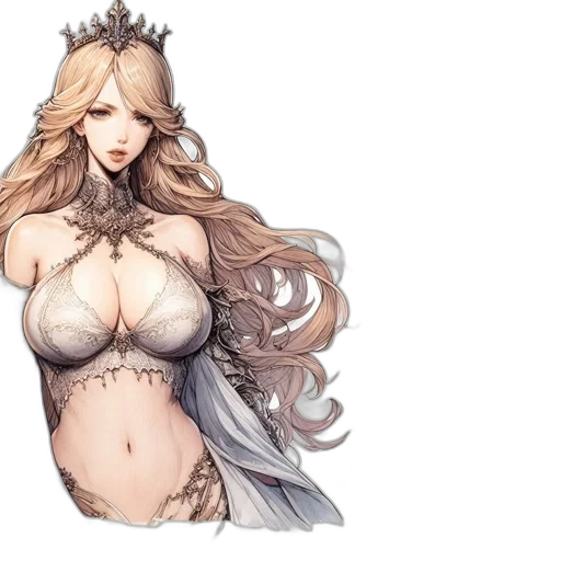 dress, crown, dragon, fantasy art transparent PNG cut-out