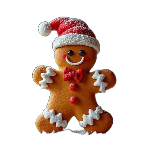 3d render, christmas, caroles, gingerbread transparent PNG cut-out