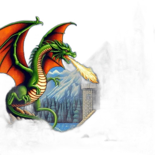 dragon, fantasy art, concept art, pixel art transparent PNG cut-out
