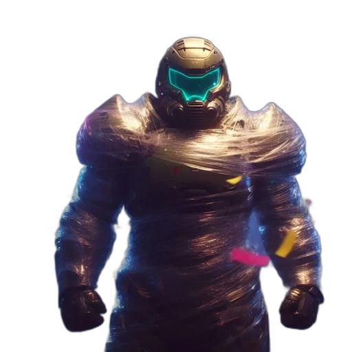 robot, mask, jacket, creature transparent PNG cut-out
