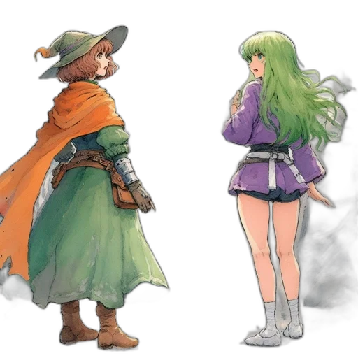 concept art, fantasy art, watercolor, pixel art transparent PNG cut-out