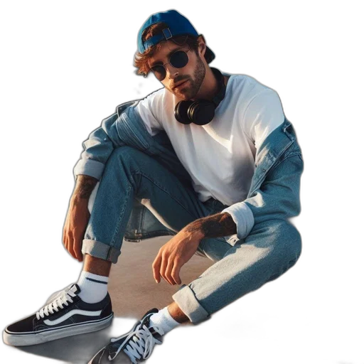jacket, shoes, hat, staff transparent PNG cut-out