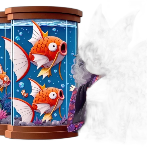 concept art, 3d render, underwater, chibi transparent PNG cut-out