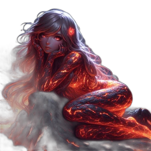 dragon, creature, dress, hair transparent PNG cut-out