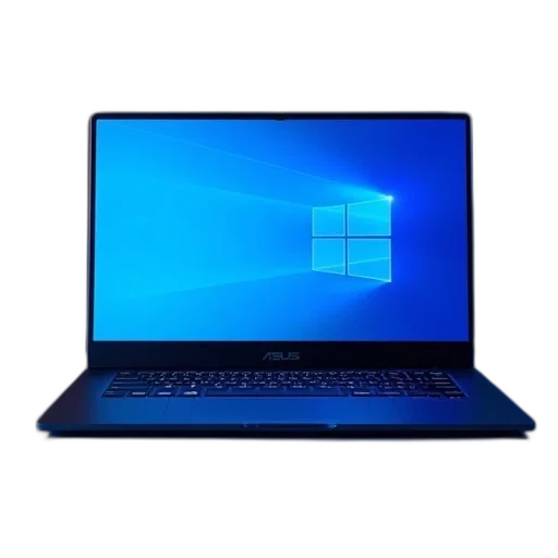 3d render, blue, laptop, asus transparent PNG cut-out