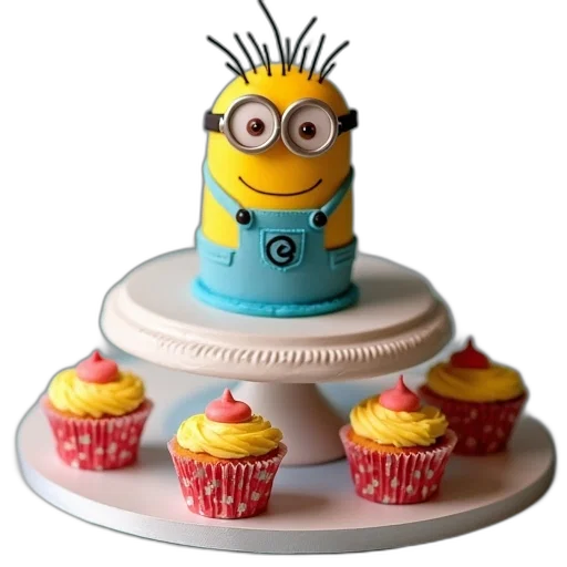 food, 3d render, minion, cake transparent PNG cut-out