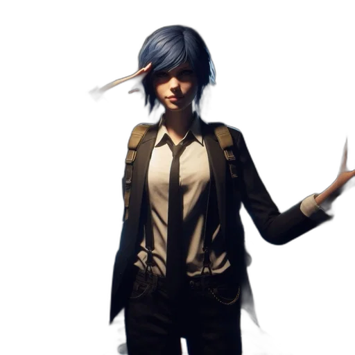 staff, jacket, umbrella, face transparent PNG cut-out