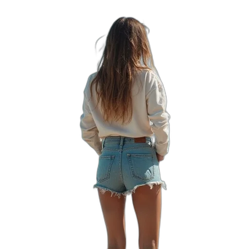 jacket, dress, hair, staff transparent PNG cut-out