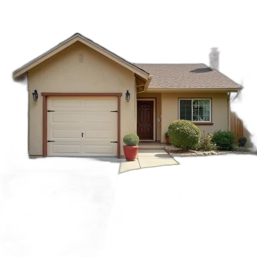3d render, photorealistic, small, suburban transparent PNG cut-out