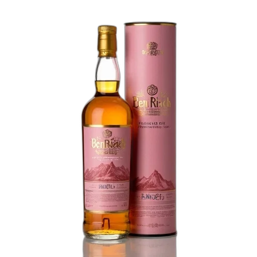 bottle, benriach, single, malt transparent PNG cut-out