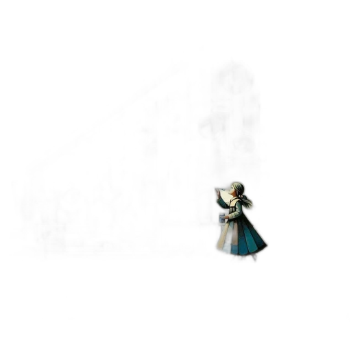 dress, robot, sword, staff transparent PNG cut-out