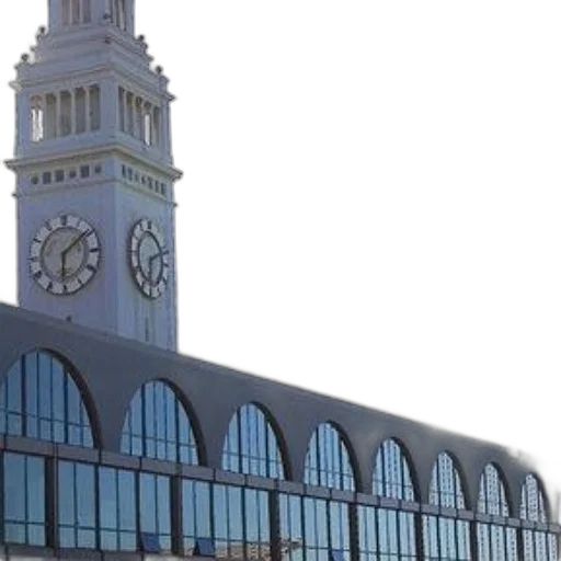 building, 3d render, clock, tower transparent PNG cut-out