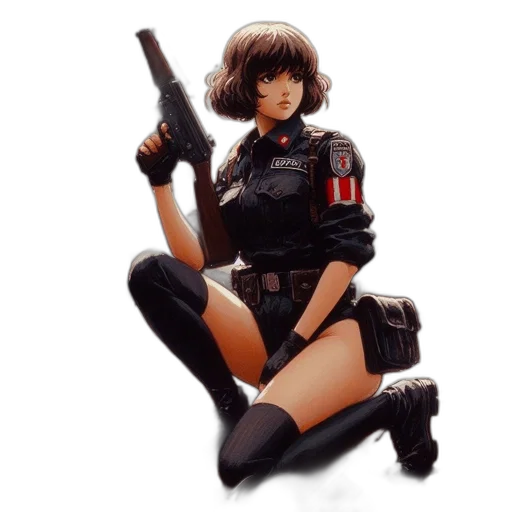 weapon, staff, jacket, concept art transparent PNG cut-out