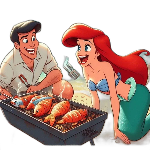 food, cartoon, watercolor, underwater transparent PNG cut-out