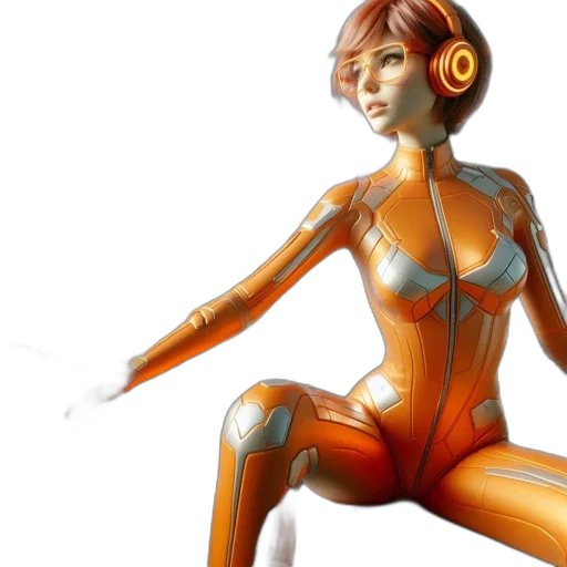 robot, concept art, cyberpunk, 3d render transparent PNG cut-out