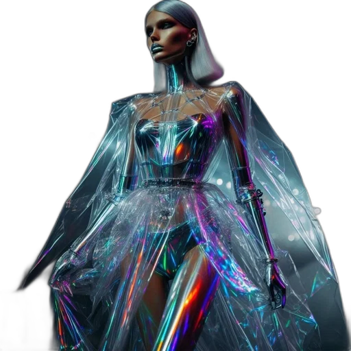 dress, concept art, cyberpunk, 3d render transparent PNG cut-out