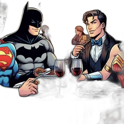 comic book art, concept art, cartoon, four transparent PNG cut-out
