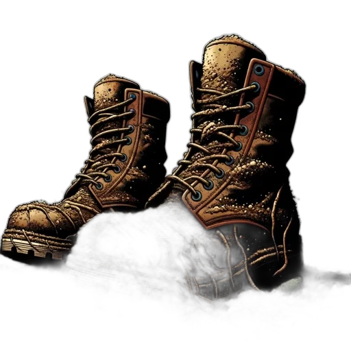shoes, jacket, weapon, staff transparent PNG cut-out