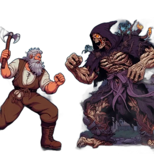 concept art, fantasy art, comic book art, pixel art transparent PNG cut-out