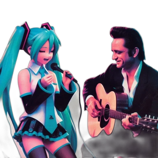 anime, concept art, vaporwave, pixel art transparent PNG cut-out