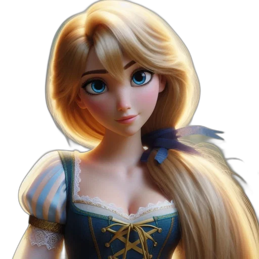 dress, face, crown, 3d render transparent PNG cut-out