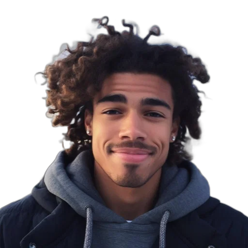 face, hair, jacket, animal transparent PNG cut-out