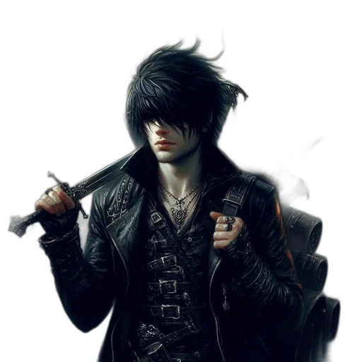 jacket, weapon, fantasy art, concept art transparent PNG cut-out