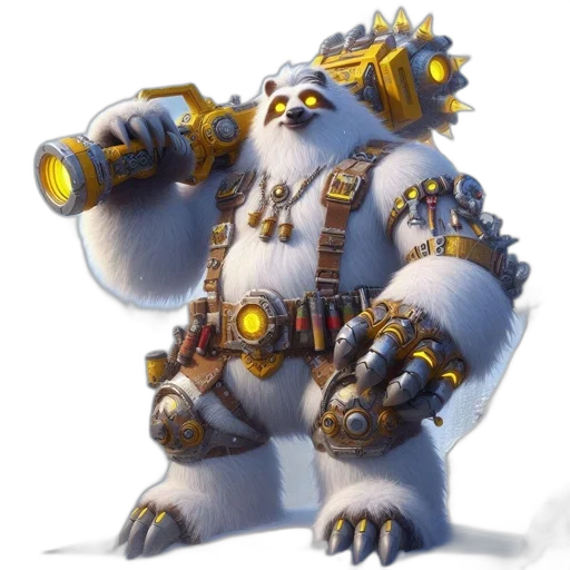 robot, staff, weapon, animal transparent PNG cut-out