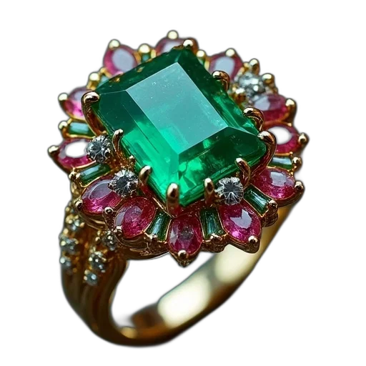 jewelry, crown, green, emerald transparent PNG cut-out