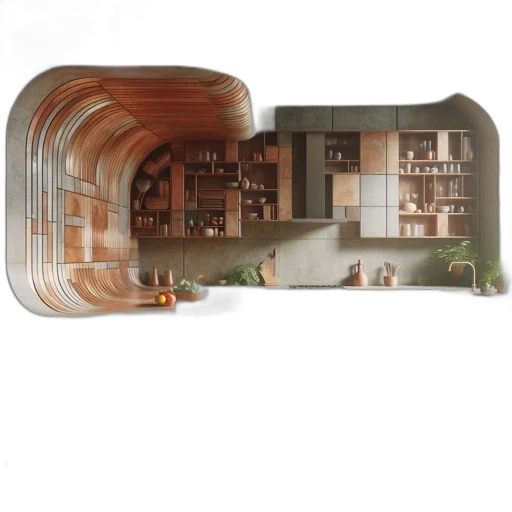 furniture, building, 3d render, concept art transparent PNG cut-out