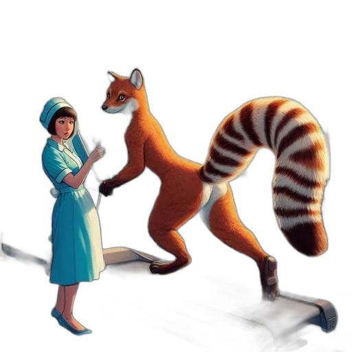staff, creature, animal, dress transparent PNG cut-out