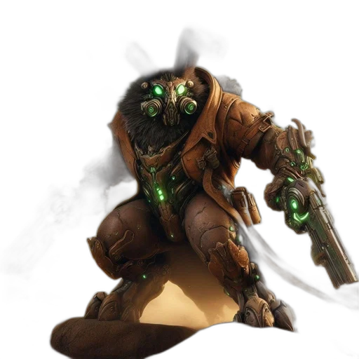 robot, staff, weapon, creature transparent PNG cut-out