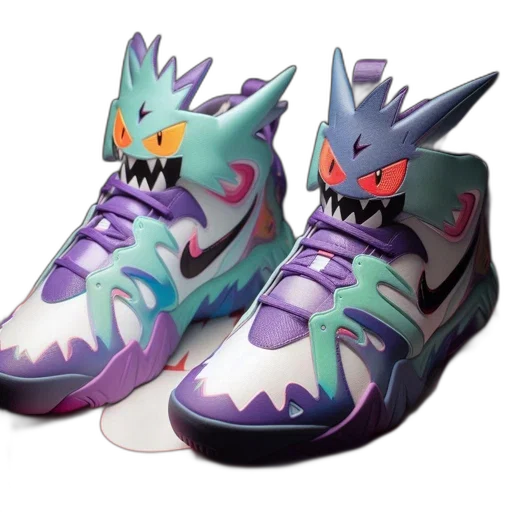 shoes, vaporwave, 3d render, concept art transparent PNG cut-out