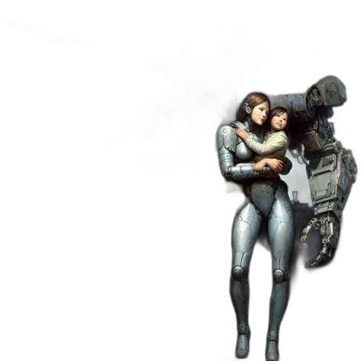 robot, jacket, weapon, concept art transparent PNG cut-out