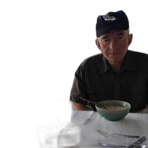 hat, food, staff, older transparent PNG cut-out