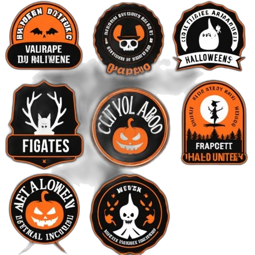 halloween, labels, badges, vector transparent PNG cut-out