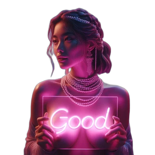 jewelry, concept art, vaporwave, cyberpunk transparent PNG cut-out