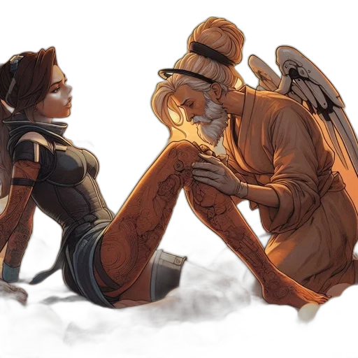 concept art, comic book art, fantasy art, cyberpunk transparent PNG cut-out