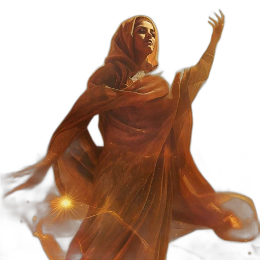 dress, staff, fantasy art, concept art transparent PNG cut-out