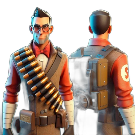 jacket, weapon, staff, face transparent PNG cut-out