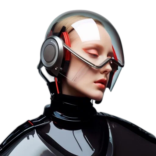 robot, face, mask, cyberpunk transparent PNG cut-out
