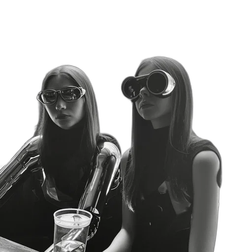mask, outer space, two, women transparent PNG cut-out